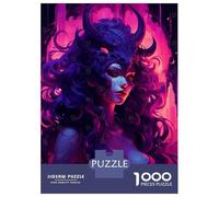 Rompecabezas para Adolescentes De 1000 Piezas Neon Purple Demon Girl Rompecabezas para Adultos Juegos Divertidos Decoración De Pared 70x50cm/1000pcs