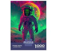 Rompecabezas para Adolescentes De 1000 Piezas Neon Skull Astronaut Rompecabezas para Adultos Juego Práctico Una Obra De Arte Cumpleaños 38x26cm/1000pcs