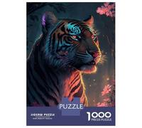 Rompecabezas para Adolescentes De 1000 Piezas Neon Tiger Rompecabezas para Adultos Juegos Relajantes Análisis Y Lógica Difícil Y Desafiante 52x38cm/1000pcs