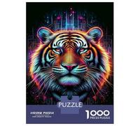 Rompecabezas para Adolescentes De 1000 Piezas Neon Tiger Wall Art Print-1 Rompecabezas para Adolescentes Juegos Relajantes Carrera De Velocidad De Manos 52x38cm/1000pcs