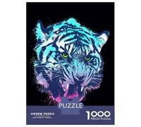 Rompecabezas para Adolescentes De 1000 Piezas Neon Tiger Wall Art Print-1 Rompecabezas para Adultos Juego Práctico Que Mejora La Memoria Interacción Entre Padres E Hijos 70x50cm/1000pcs