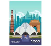 Rompecabezas para Adolescentes De 1000 Piezas New Delhi Travel Print Rompecabezas para Adultos Juguetes De Bricolaje Análisis Y Lógica Regalo De Cumpleaños, Regalos, 38x26cm/1000pcs