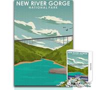 Rompecabezas para Adolescentes de 1000 Piezas, New River Gorge Art, un Juego de desafío único, Divertido y Divertido, Juguete Decorativo para Pared, tamaño 38x52cm