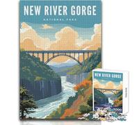Rompecabezas para Adolescentes de 1000 Piezas, New River Gorge NTL Park, Juego Imposible, Actividades Familiares, Regalos de Amigo Secreto, tamaño 38x26cm