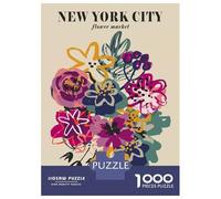 Rompecabezas para Adolescentes De 1000 Piezas New York City Flower Market Print Rompecabezas para Adultos Juegos Familiares Desafío Difícil Regalos De Cumpleaños Y Únicos 52x38cm/1000pcs