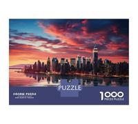Rompecabezas para Adolescentes De 1000 Piezas New York City Skyline Rompecabezas para Adultos Juguete Decoración De Pared Regalo De Cumpleaños Juego Desafiante Regalos 52x38cm/1000pcs