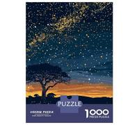 Rompecabezas para Adolescentes De 1000 Piezas Night Sky Landscape with Tree Rompecabezas para Adultos Juegos Divertidos Una Obra De Arte Cumpleaños Y Navidad 52x38cm/1000pcs