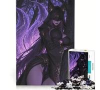 Rompecabezas para Adolescentes de 1000 Piezas Niña Zorro misteriosa en un Bosque Oscuro Juego práctico para divertirse en Familia Toda la Familia 38x26cm