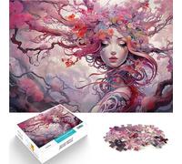 Rompecabezas para Adolescentes de 1000 Piezas NINFA del árbol de Sakura Diversión Familiar Regalos para Amigos y Familiares 52x38cm