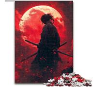 Rompecabezas para Adolescentes de 1000 Piezas, Ninja bajo la Luna de Sangre, Ayuda a ejercitar el Cerebro, Juguetes adictivos para Cultivar la Paciencia, colección de Artistas, Bellas Artes, 38x26cm