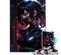 Rompecabezas para Adolescentes de 1000 Piezas Ninja Cyberpunk Girl Juego Relajante Juguete Juego Intelectual Regalos para Mujeres y Hombres una Obra de Arte (tamaño 38x26cm)