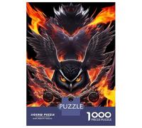 Rompecabezas para Adolescentes De 1000 Piezas Ninja Owl in Flames Rompecabezas para Adolescentes Juegos Relajantes para La Diversión Familiar Juego Desafiante Regalos 70x50cm/1000pcs