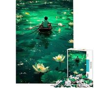 Rompecabezas para Adolescentes de 1000 Piezas Niño remando en un Bote Rompecabezas artísticos para Adultos Juego de ingenio Corte de precisión Actividades Divertidas para Hacer en casa (38x26cm)