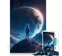 Rompecabezas para Adolescentes de 1000 Piezas Niño soñando Despierto con la Luna,Corte Premium,Divertido,Juego Inteligente,Regalo,Juego fácil,Pieza de Arte navideña (50x75cm)