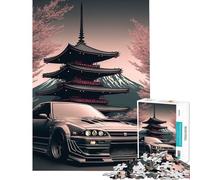 Rompecabezas para Adolescentes de 1000 Piezas Nissan S Silvia Sakura Desafío de Inteligencia Cerebral Juguetes adictivos Juego Familiar Antiestrés Regalo Divertido (Tamaño 50x75cm)