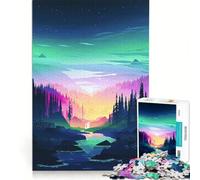 Rompecabezas para Adolescentes de 1000 Piezas Noche mágica en el Bosque Juegos Divertidos una Forma Interesante de Reducir el estrés Cada Pieza es única 38x52cm