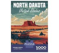 Rompecabezas para Adolescentes De 1000 Piezas North Dakota Road Trip Rompecabezas para Adultos Juguetes Antiestrés Decoración De Pared Interacción Entre Padres E Hijos 38x26cm/1000pcs