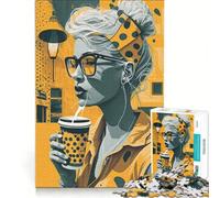Rompecabezas para Adolescentes de 1000 Piezas Nos Encanta el café Juego de ingenio interacción Entre Padres e Hijos Regalo de cumpleaños 38x52cm