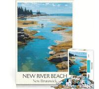 Rompecabezas para Adolescentes de 1000 Piezas: Nueva Playa fluvial, Juego práctico, difícil y desafiante, Regalo Ideal para los más aventureros 38x52cm