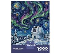 Rompecabezas para Adolescentes De 1000 Piezas Observatory Under The Aurora Borealis Rompecabezas para Adultos Juegos Relajantes Decoración del Hogar 70x50cm/1000pcs