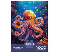 Rompecabezas para Adolescentes De 1000 Piezas Ocean Life Octopus Art Print-1 Rompecabezas para Adultos Juego Práctico Que Mejora La Memoria Interacción Entre Padres E Hijos 70x50cm/1000pcs