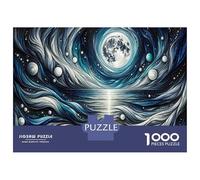 Rompecabezas para Adolescentes De 1000 Piezas Ocean Moonlit Serenity Rompecabezas para Adultos Juego De Ingenio para Mejorar La Memoria Actividades Divertidas En Casa 52x38cm/1000pcs