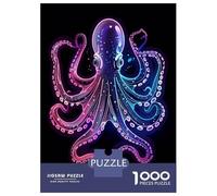 Rompecabezas para Adolescentes De 1000 Piezas Octopus Animal Neon Rompecabezas Juguetes Antiestrés Corte De Precisión Cumpleaños 38x26cm/1000pcs