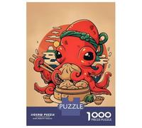 Rompecabezas para Adolescentes De 1000 Piezas Octopus with Dumplings and Japanese Rompecabezas para Adultos Juegos Divertidos Decoración De Pared 52x38cm/1000pcs