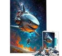 Rompecabezas para Adolescentes de 1000 Piezas Odisea del Tiburón Espacial Rompecabezas de Juguete para Adolescentes Decoración de Pared Desafío Educativo (Tamaño 50x75cm)