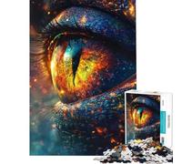 Rompecabezas para adolescentes de 1000 piezas Ojo de Dragón︰ Mirada Galáctica Ardiente Rompecabezas para adultos Juego práctico Desafío difícil Oferta como regalo para toda la familia (Tamaño 50x75cm)