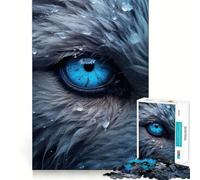 Rompecabezas para Adolescentes de 1000 Piezas,Ojo de Lobo Azul,Encaje, Juguete artístico y Creativo,Juego para el Tiempo Libre,Regalo de decoración navideña 38x26cm