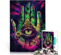 Rompecabezas para Adolescentes de 1000 Piezas Ojo psicodélico Que Todo lo ve Aprendizaje Educativo decoración de Pared 38x26cm