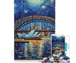 Rompecabezas para Adolescentes de 1000 Piezas Ópera de Sídney Juegos nocturnos relajantes análisis y lógica Regalo de cumpleaños o para viajeros 38x26cm
