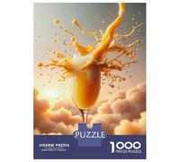 Rompecabezas para Adolescentes De 1000 Piezas Orange Juice Splash Art Print Rompecabezas para Adultos Juegos Relajantes Decoración del Hogar 52x38cm/1000pcs