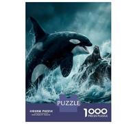 Rompecabezas para Adolescentes De 1000 Piezas Orca and Seal in Ocean Rompecabezas Juegos Relajantes Pero Divertidos Y Humorísticos Cumpleaños 70x50cm/1000pcs