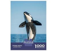 Rompecabezas para Adolescentes De 1000 Piezas Orca Whale Jump out Water Rompecabezas para Adultos Juego De Ingenio Decoración De Pared Regalos para Reducir El Estrés 70x50cm/1000pcs