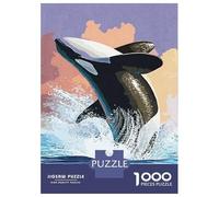 Rompecabezas para Adolescentes De 1000 Piezas Orca Whale Vintage Rompecabezas para Adultos Juegos Relajantes Análisis Y Lógica Difícil Y Desafiante 52x38cm/1000pcs