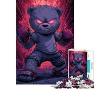 Rompecabezas para Adolescentes de 1000 Piezas Oso Boxeador Enojado Rompecabezas para Adultos Juguetes de Bricolaje Carrera de Velocidad Manual Difícil y desafiante (tamaño 50x75cm)