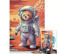 Rompecabezas para Adolescentes de 1000 Piezas Oso de Peluche Astronauta con articulaciones Suaves,Juguete Divertido para desarrollar el Cerebro,Juego Relajante,Regalo de cumpleaños (38x26cm)