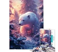 Rompecabezas para Adolescentes de 1000 Piezas Oso Polar en un país de Las Maravillas Invernal Difícil y desafiante Regalo de cumpleaños Juego Educativo para Mayores de 14 años Juego de Rompecabezas