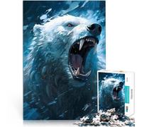 Rompecabezas para Adolescentes de 1000 Piezas Oso Polar Enojado Juguetes de Entretenimiento Familiar Cumpleaños 52x38cm