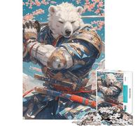 Rompecabezas para Adolescentes de 1000 Piezas Oso Polar samurái difícil y desafiante Regalo de cumpleaños Juego Educativo para Mayores de 14 años Juego de Rompecabezas Incluido (50x75cm)