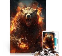 Rompecabezas para Adolescentes de 1000 Piezas Oso Satánico Matar el Tiempo en Vacaciones en casa Toda la Familia. 38x26cm