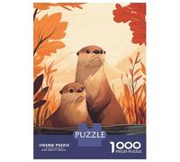 Rompecabezas para Adolescentes De 1000 Piezas Otter Family Portrait Rompecabezas para Adultos Juguetes De Bricolaje Análisis Y Lógica Diversión En Casa Actividades, 52x38cm/1000pcs