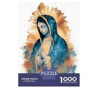 Rompecabezas para Adolescentes De 1000 Piezas Our Lady of Guadalupe Watercolor Art Rompecabezas para Adolescentes Juegos Relajantes Regalos para Mujeres Diversión En Casa Actividades, 70x50cm/1000pcs