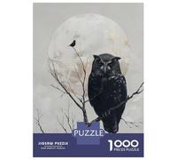 Rompecabezas para Adolescentes De 1000 Piezas Owl and Bird on Branch Rompecabezas para Adultos Juego De Ingenio Aliviador del Estrés 38x26cm/1000pcs