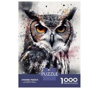 Rompecabezas para Adolescentes De 1000 Piezas Owl Beauty Black Ink Rompecabezas para Adolescentes Juegos Relajantes para La Diversión Familiar Juego Desafiante Regalos 38x26cm/1000pcs