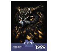 Rompecabezas para Adolescentes De 1000 Piezas Owl Black Gold Rompecabezas para Adolescentes Juegos Relajantes Regalos para Mujeres Diversión En Casa Actividades, 38x26cm/1000pcs