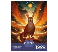 Rompecabezas para Adolescentes De 1000 Piezas Owl Guardian Fiery Aura Rompecabezas para Adultos Juguetes Antiestrés Decoración De Pared Interacción Entre Padres E Hijos 38x26cm/1000pcs