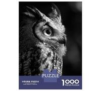 Rompecabezas para Adolescentes De 1000 Piezas Owl Portrait in Black and White Rompecabezas para Adultos Juegos Divertidos Una Obra De Arte Cumpleaños Y Navidad 38x26cm/1000pcs